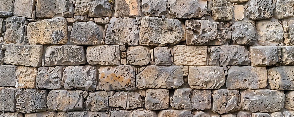 Ancient Fortress Stone Wall with Weathered Bricks Ancient Fortress Stone Wall with Weathered Bricks