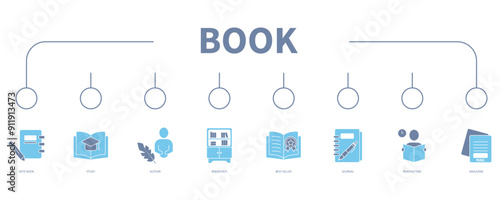 book banner web icon vector illustration concept