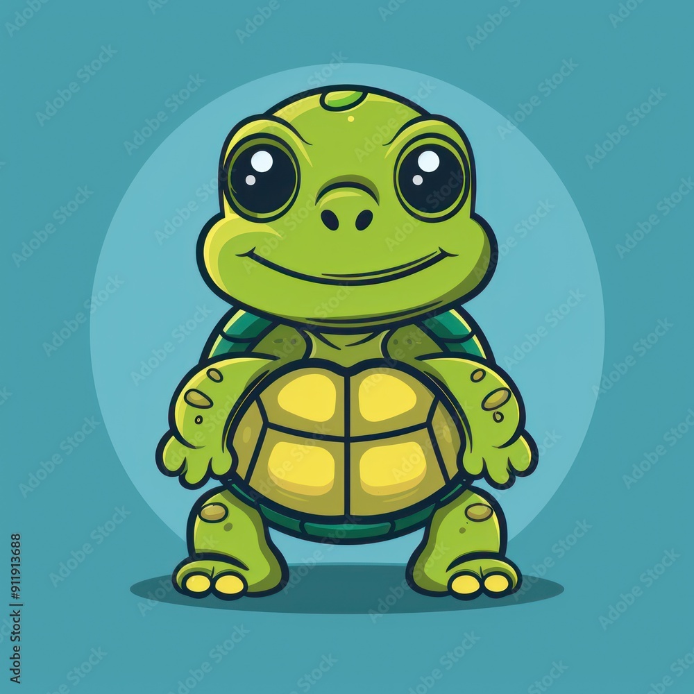 Cute cartoon turtle with a big smile. Cute cartoon turtle with a big smile.