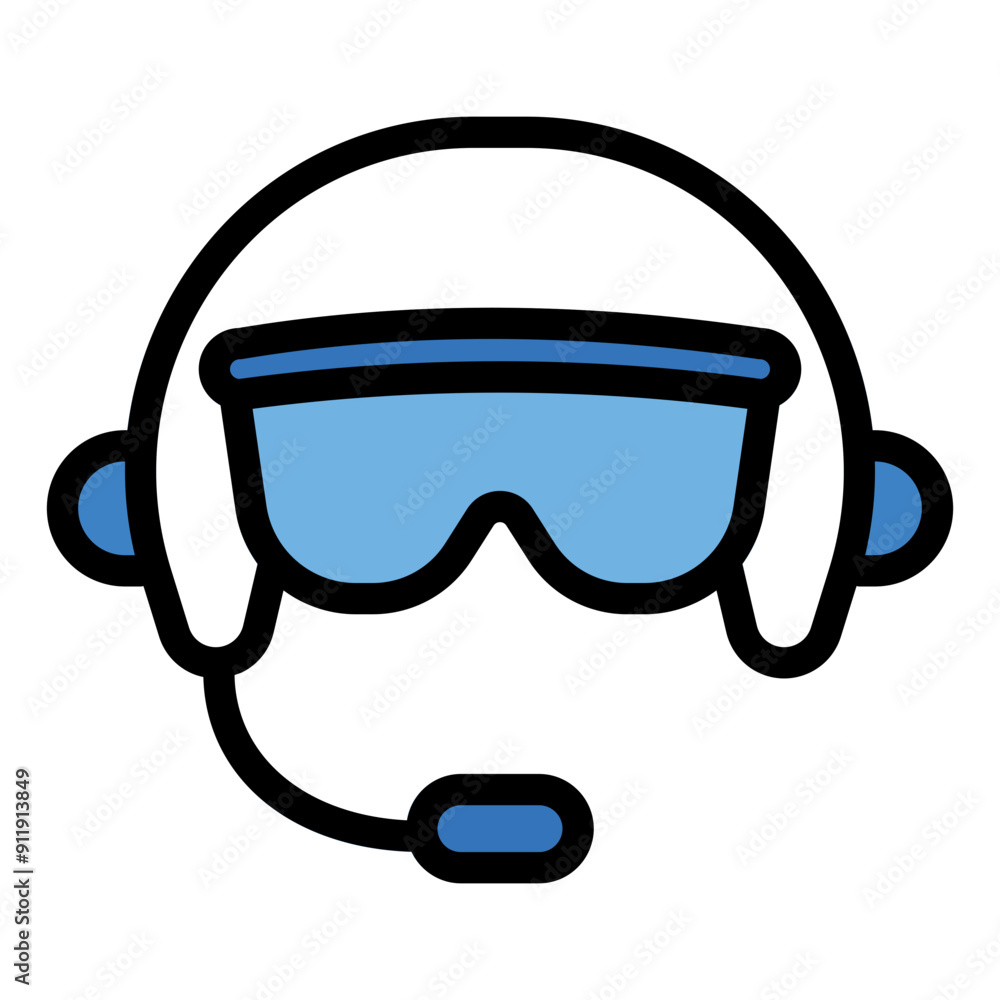 Pilot Icon in Filled Line Style Pilot Icon in Filled Line Style