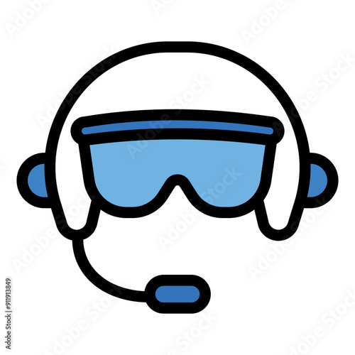 Pilot Icon in Filled Line Style