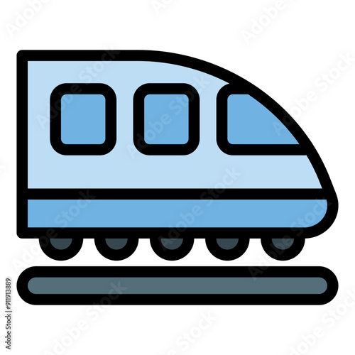 Train Icon in Filled Line Style