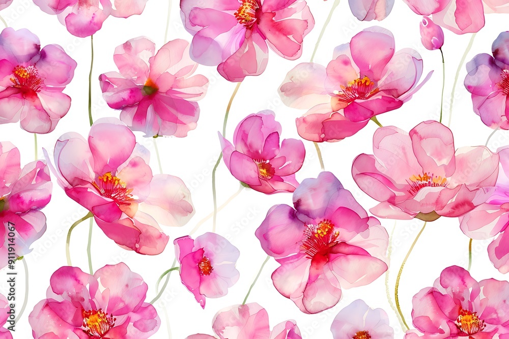 Watercolor seamless pattern with cherry blossom flowers. Watercolor seamless pattern with cherry blossom flowers.