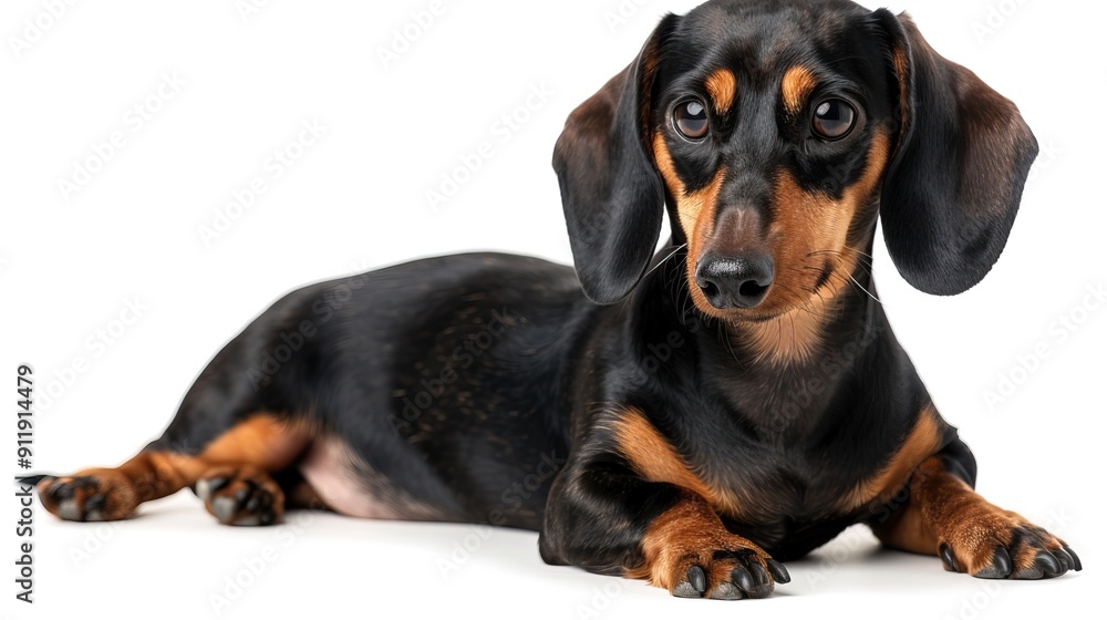 Black and Tan Dachshund Lying Down Black and Tan Dachshund Lying Down