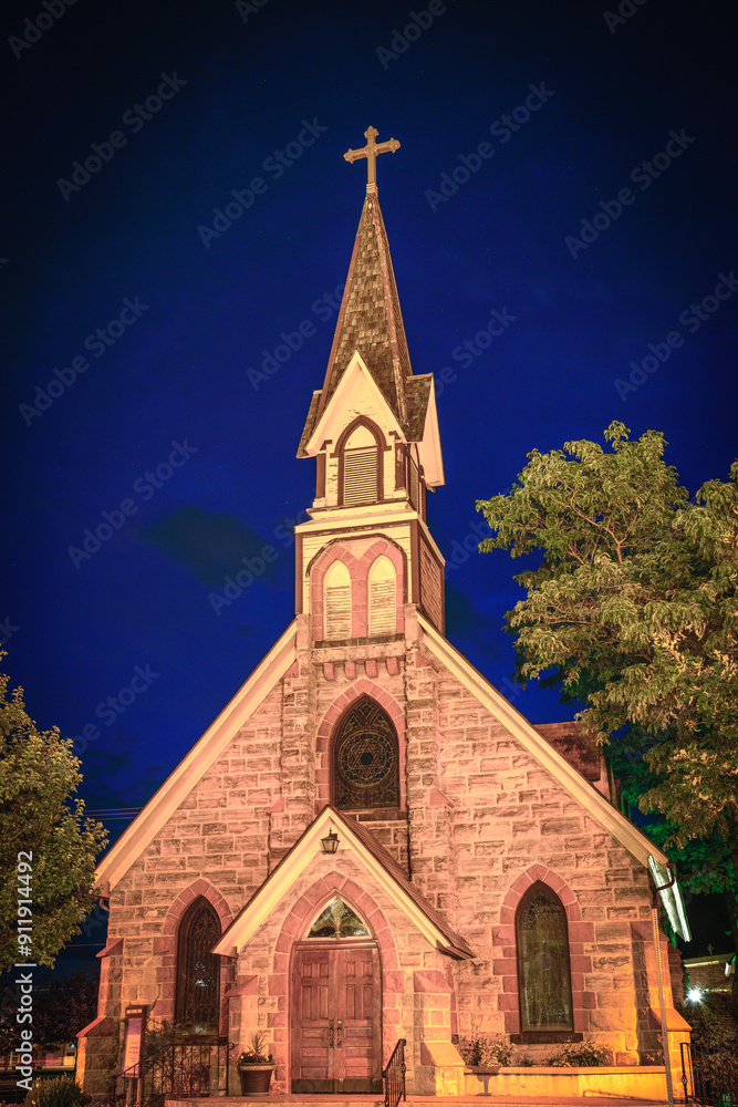 Fototapeta premium Church in the Historic Downtown Pocatello in Idaho, USA