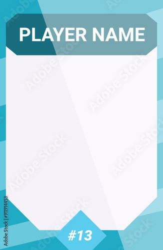 Blank, customizable trading card is waiting for a player's information