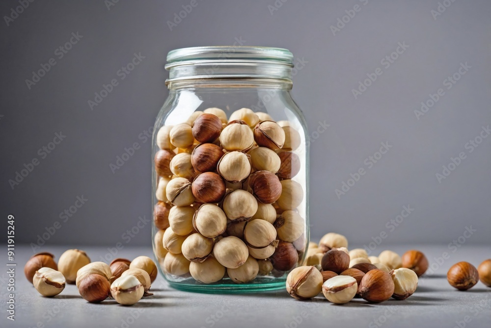 Macadamia Nuts in a Glass Jar Macadamia Nuts in a Glass Jar