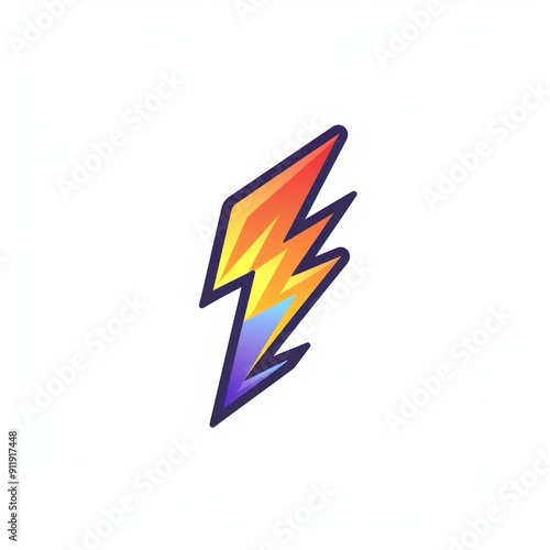 Free Download Colorful lightning bolt icon isolated on white background. - GFXLoad