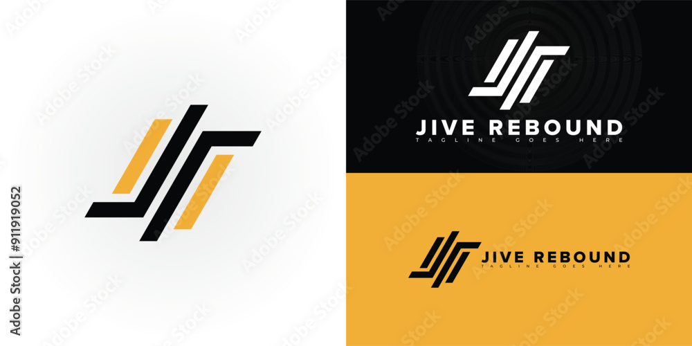 Coach Rj Lettering Design Abstract initial letter JR or RJ in black-gold color isolated on ...