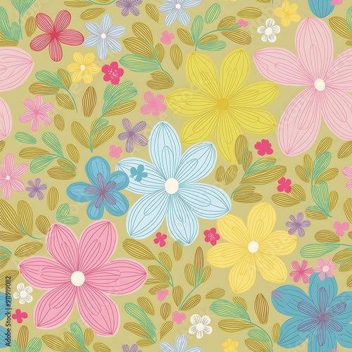 Wallpaper Mural Seamless floral background, gift paper concept Torontodigital.ca