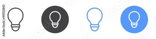 Light bulb icon Simple thin line stroke vector
