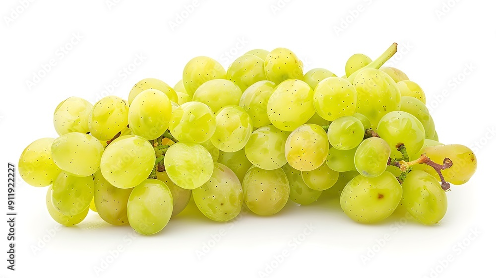 Fresh Bunch of Green Grapes Isolated on White Background Fresh Bunch of Green Grapes Isolated on White Background