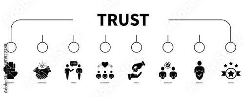 trust banner web icon vector illustration concept