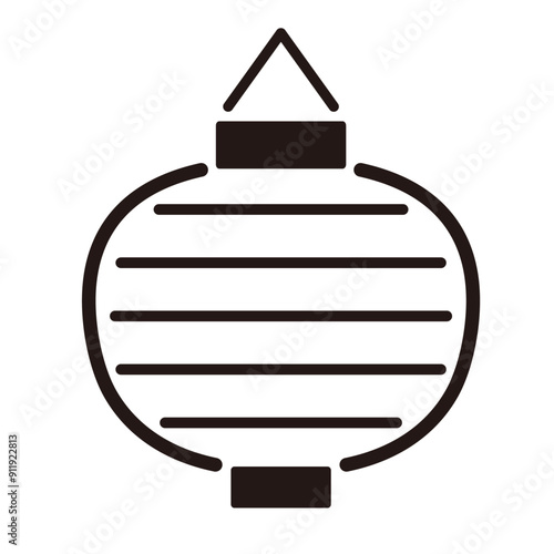 シンプルな和風の提灯のアイコンイラスト