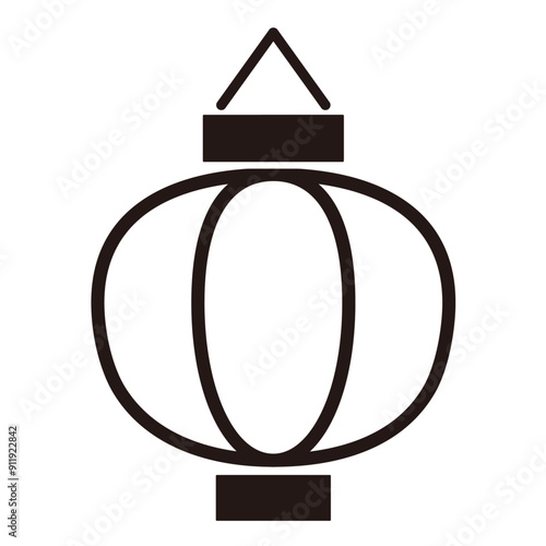 シンプルな和風の提灯のアイコンイラスト