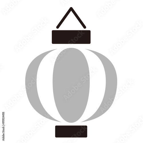 シンプルな和風の提灯のアイコンイラスト