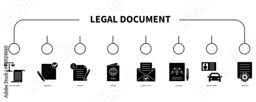 legal document banner web icon vector illustration concept