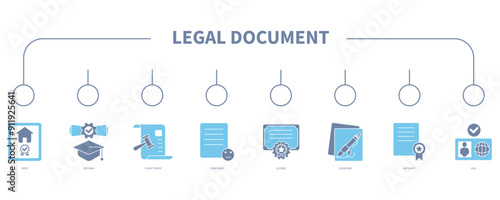 legal document banner web icon vector illustration concept