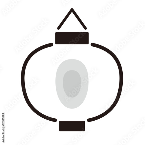 シンプルな和風の提灯のアイコンイラスト