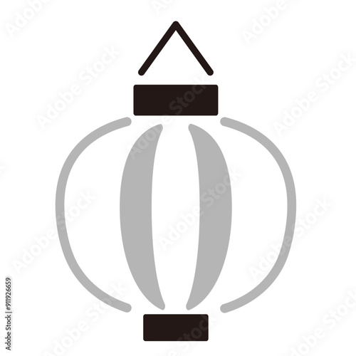 シンプルな和風の提灯のアイコンイラスト