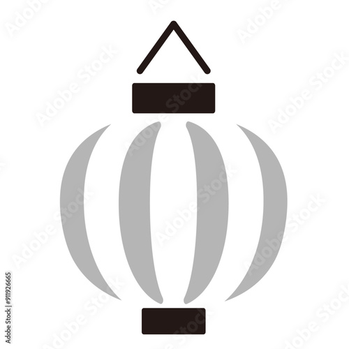 シンプルな和風の提灯のアイコンイラスト