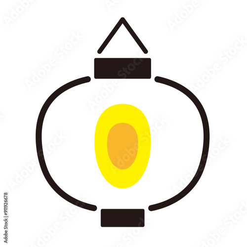 シンプルな和風の提灯のアイコンイラスト