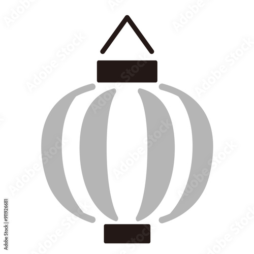 シンプルな和風の提灯のアイコンイラスト