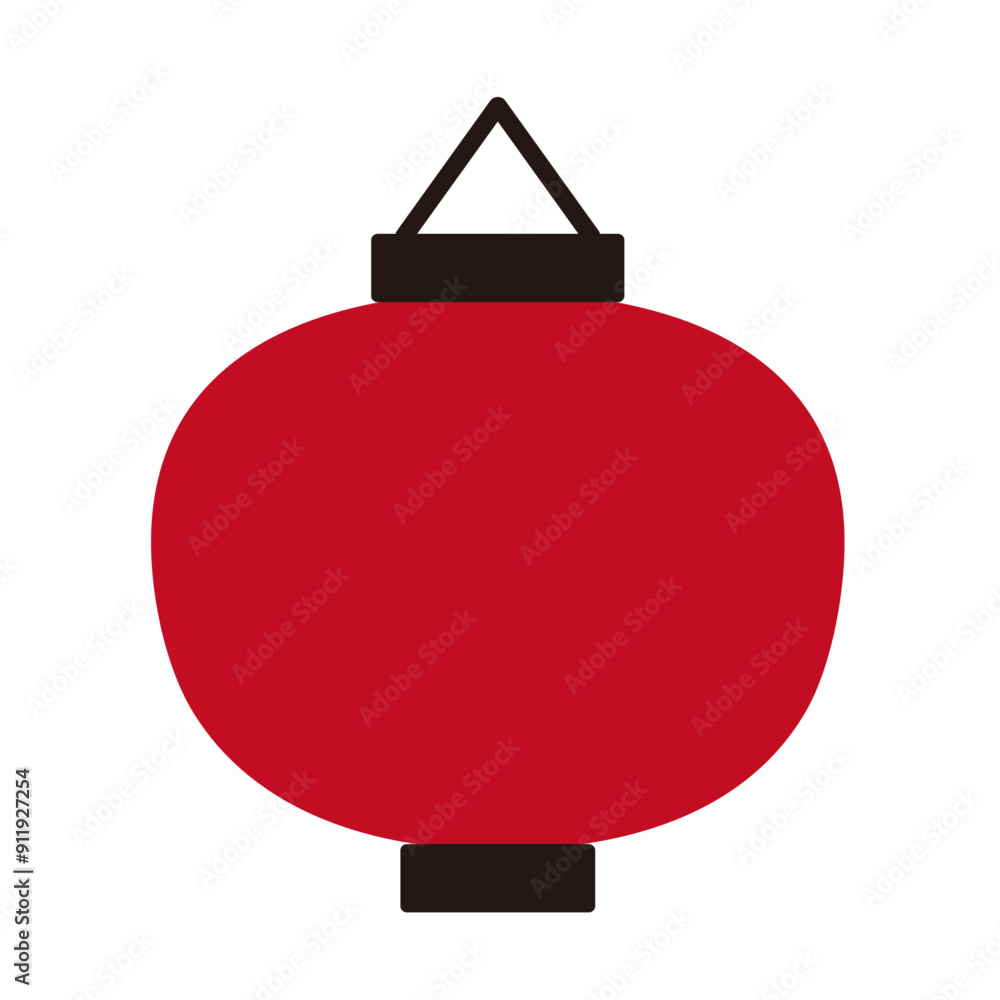 Obraz premium シンプルな和風の提灯のアイコンイラスト