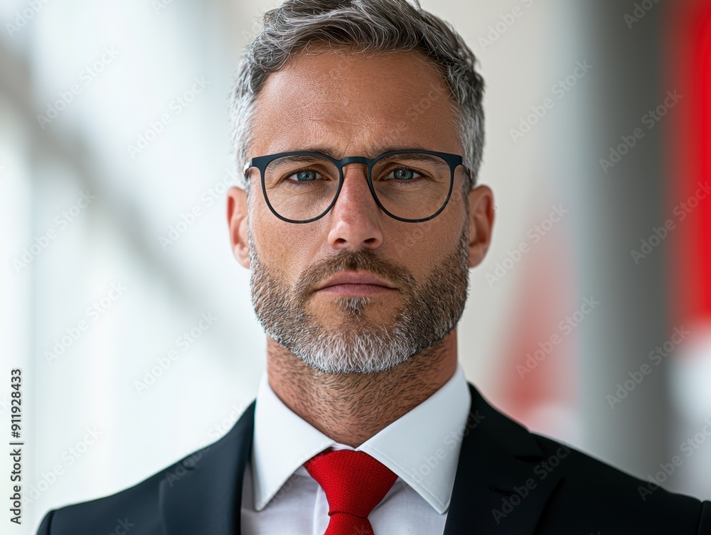 Confident businessman in suit and glasses Confident businessman in suit and glasses