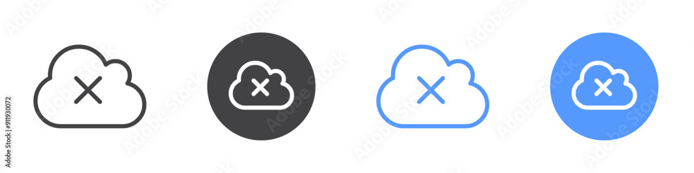Cloud off icon Symbol set collection Cloud off icon Symbol set collection
