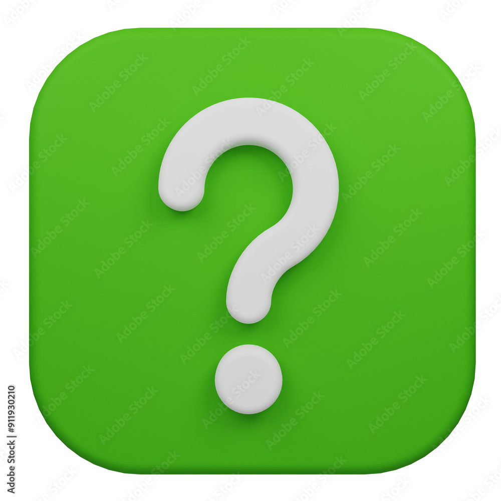 question 3d icon isolated on the transparent background question 3d icon isolated on the transparent background