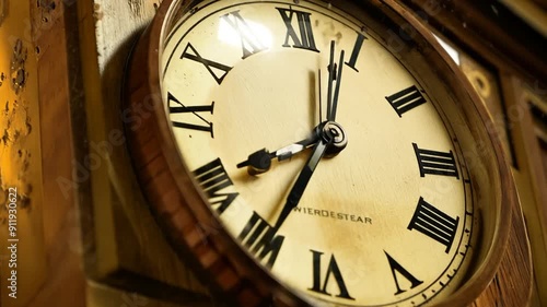 Wallpaper Mural Close-Up View of Vintage Clock Generative AI Torontodigital.ca