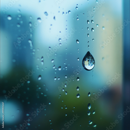 Wallpaper Mural Water drops on window Torontodigital.ca