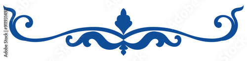 Blue vintage lines, Thai patterns, abstract elements for decorating cards.