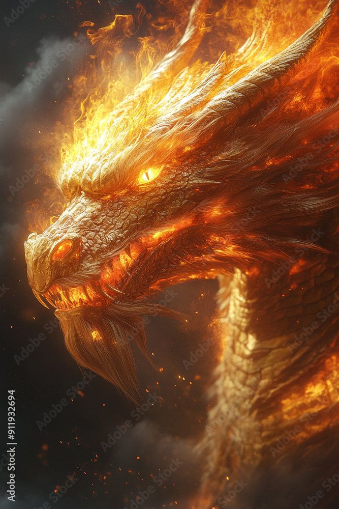 Fototapeta premium golden dragon