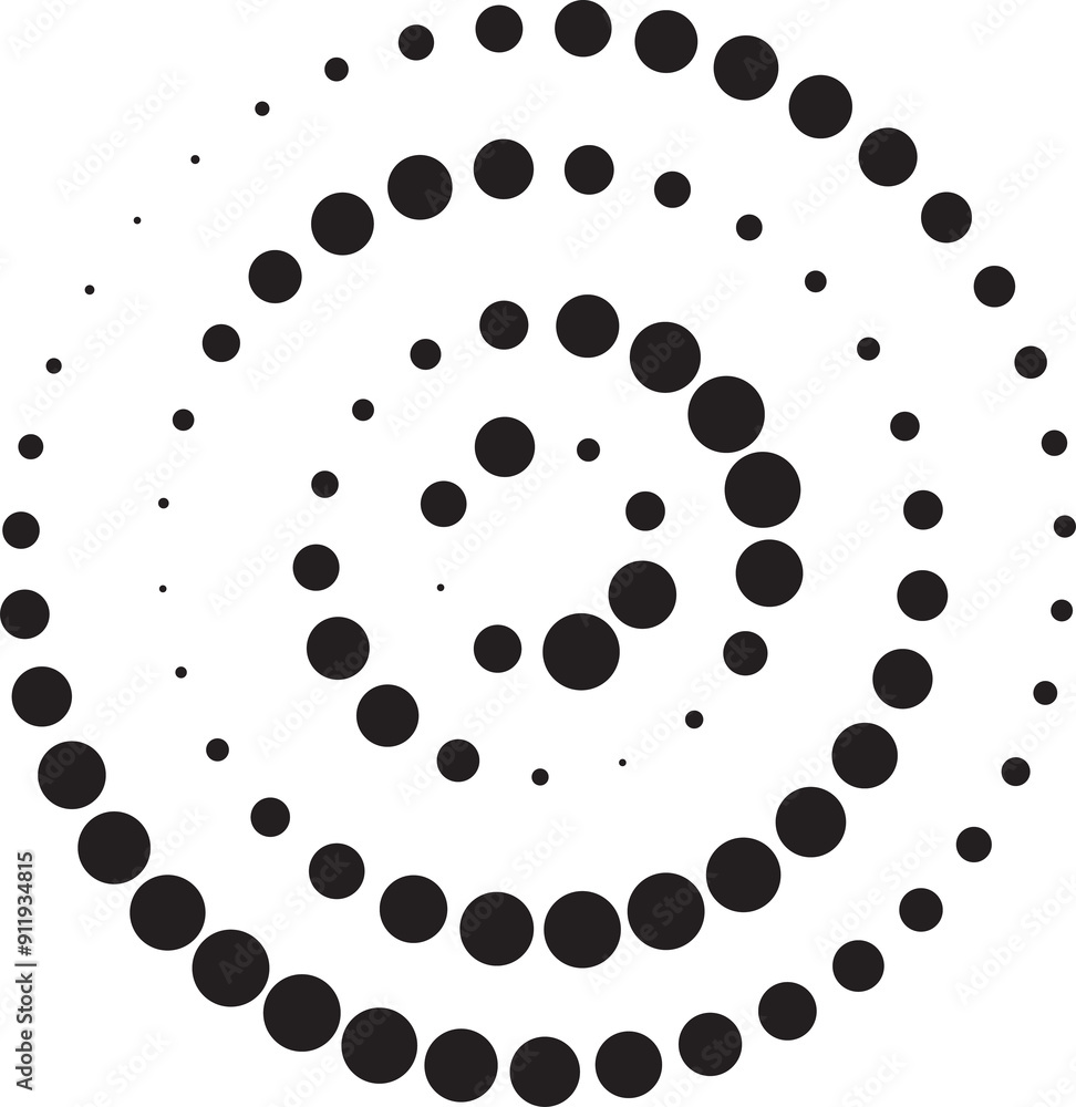 Halftone circular dotted spiral. Design element Halftone circular dotted spiral. Design element