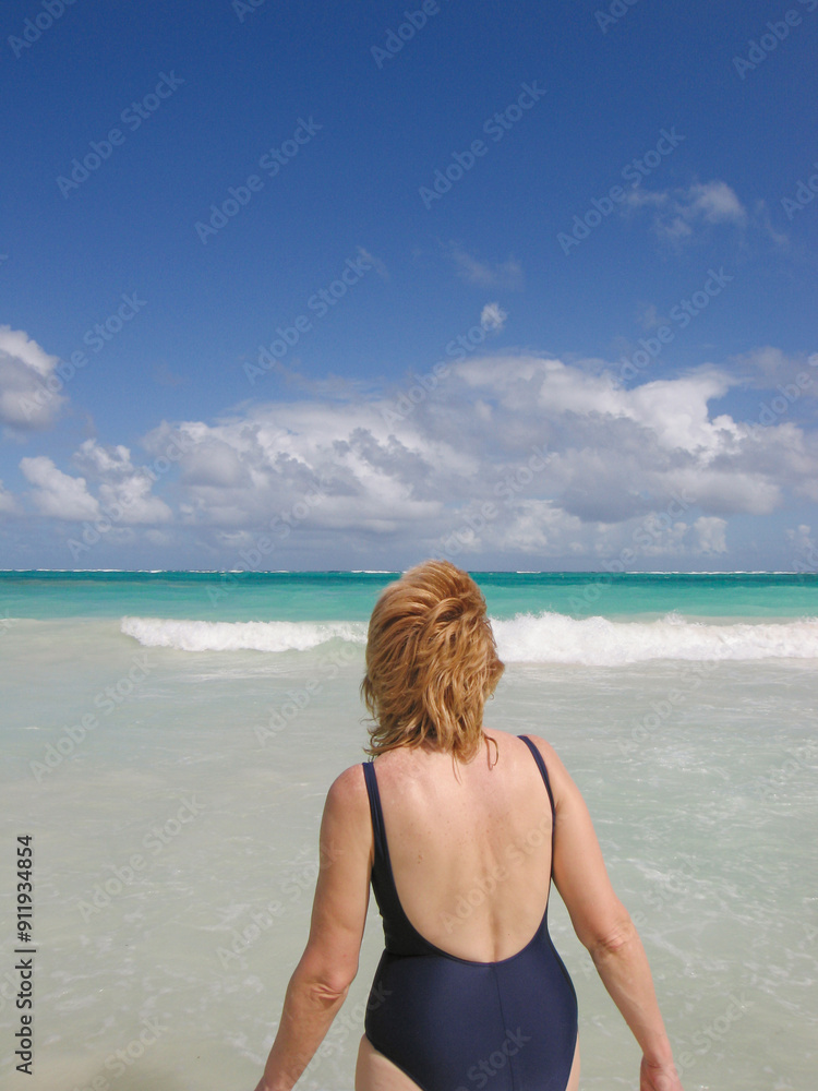 Middle Aged Woman Enjoying Vacation Middle Aged Woman Enjoying Vacation
