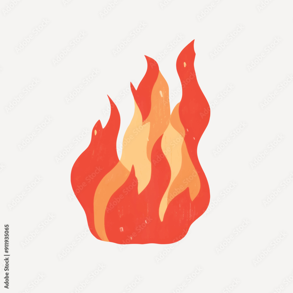 Stylized flame illustration, vibrant colors Stylized flame illustration, vibrant colors