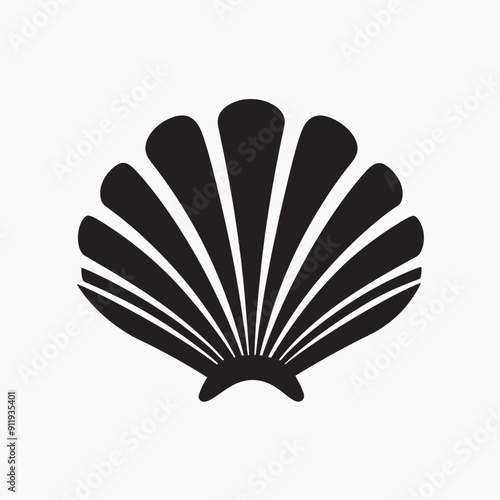 Elegant black seashell silhouette