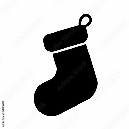 christmas sock isolated on white, christmas sock vector illustration, Christmas socking vector art, socking silhouette, christmas socking vector icon, eps