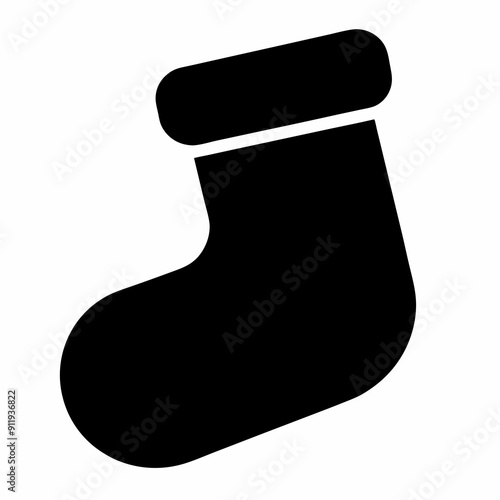 christmas sock isolated on white, christmas sock vector illustration, Christmas socking vector art, socking silhouette, christmas socking vector icon, eps