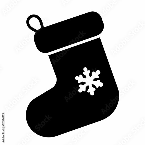 christmas sock isolated on white, christmas sock vector illustration, Christmas socking vector art, socking silhouette, christmas socking vector icon, eps