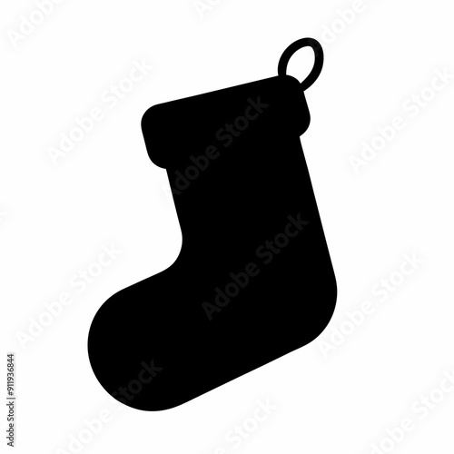 christmas sock isolated on white, christmas sock vector illustration, Christmas socking vector art, socking silhouette, christmas socking vector icon, eps
