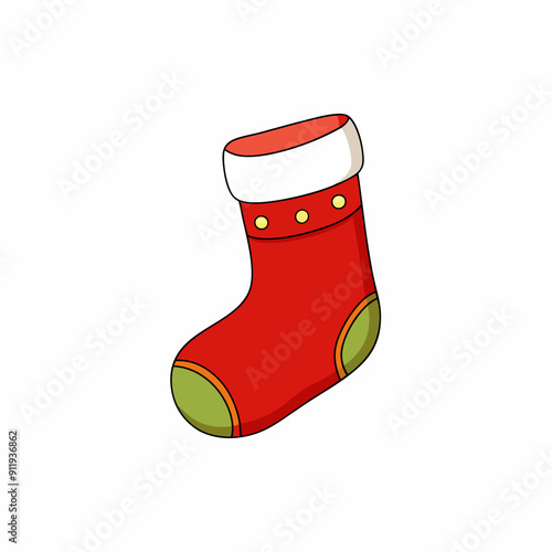 christmas sock isolated on white, christmas sock vector illustration, Christmas socking vector art, socking silhouette, christmas socking vector icon, eps