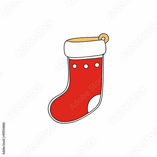 christmas sock isolated on white, christmas sock vector illustration, Christmas socking vector art, socking silhouette, christmas socking vector icon, eps