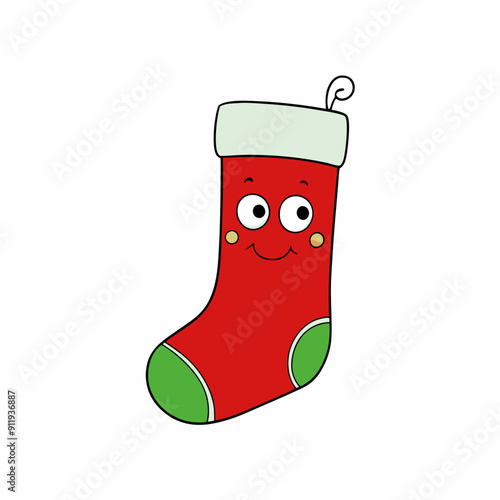 christmas sock isolated on white, christmas sock vector illustration, Christmas socking vector art, socking silhouette, christmas socking vector icon, eps