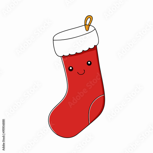 christmas sock isolated on white, christmas sock vector illustration, Christmas socking vector art, socking silhouette, christmas socking vector icon, eps