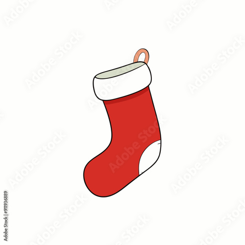 christmas sock isolated on white, christmas sock vector illustration, Christmas socking vector art, socking silhouette, christmas socking vector icon, eps
