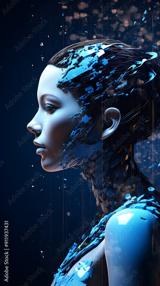 Digital technology AI artificial intelligence abstract graphic poster background Digital technology AI artificial intelligence abstract graphic poster background