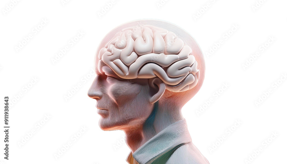 perfil lateral de una cabeza humana con el cerebro expuesto, representado artísticamente en colores vibrantes para simbolizar diferentes regiones. Creatividad, Salud Mental perfil lateral de una cabeza humana con el cerebro expuesto, representado artísticamente en colores vibrantes para simbolizar diferentes regiones. Creatividad, Salud Mental
